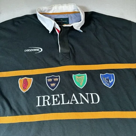 Lansdowne Rugby Shirt Mens XL Ireland Irish Four Provinces Embroidered Crest - Picture 5 of 8